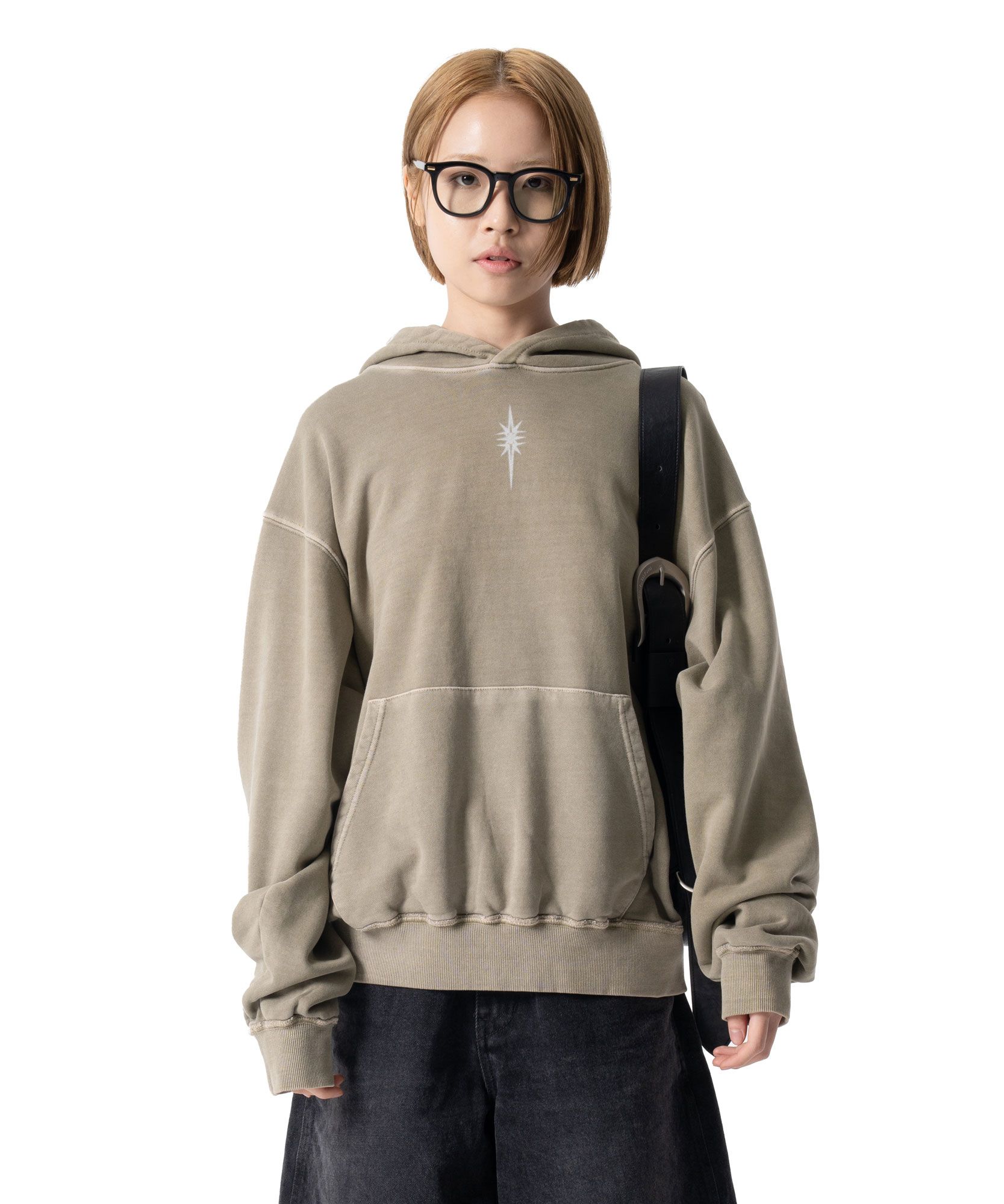 MUSINSA | IUGAMAKARAS Pigment Dyed Hoodie (Khaki)