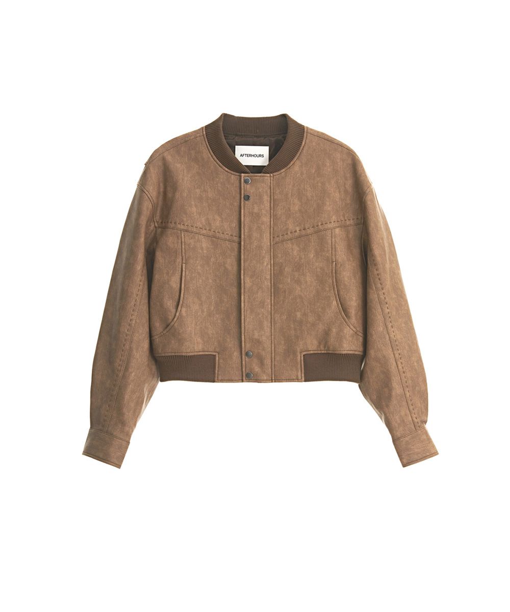 AFTERHOURS ♥ LEATHER BOMBER JACKET /追跡付 MUSINSA公式 | AFTERHOURS LEATHER BOMBER JACKET