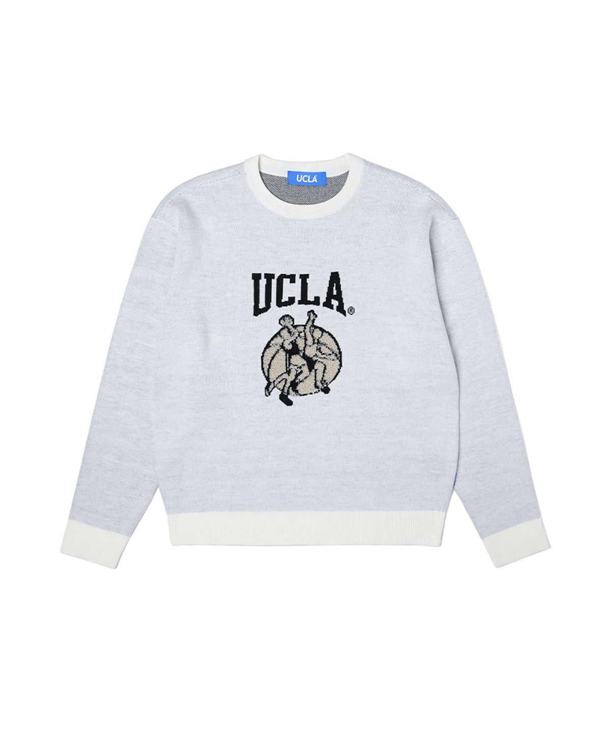유씨엘에이(UCLA) 남성 농구 부클 자카드 크루넥니트[IVORY](UZALK01_22)