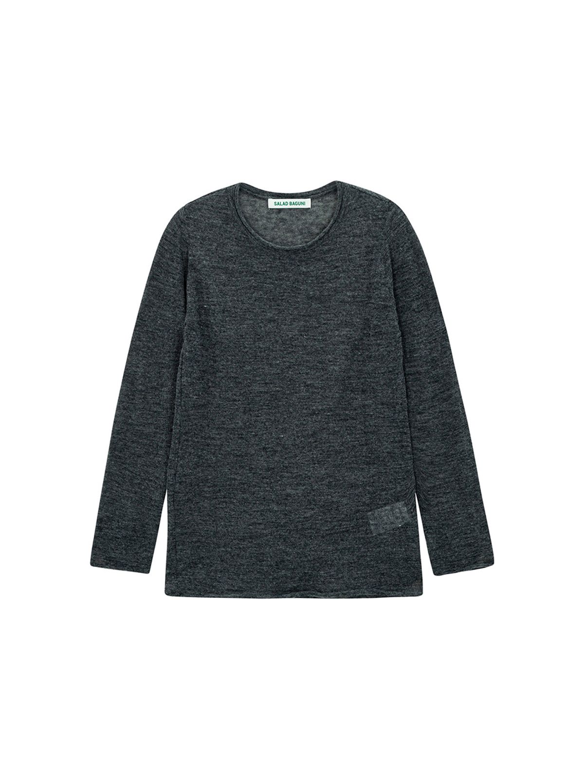 샐러드바구니(SALAD BAGUNI) Kidmohair Round Neck Pullover_charcoal