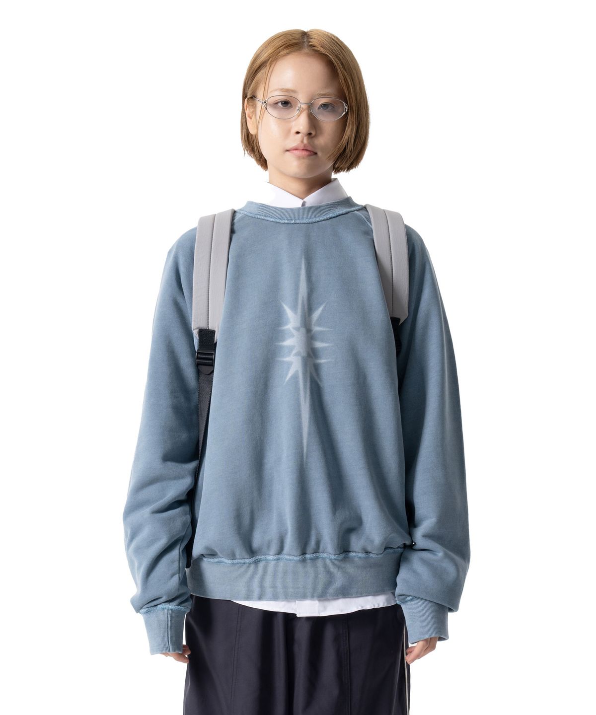 이우가마카라스(IUGAMAKARAS) Pigment Dyed Sweatshirt (Turkish Blue)