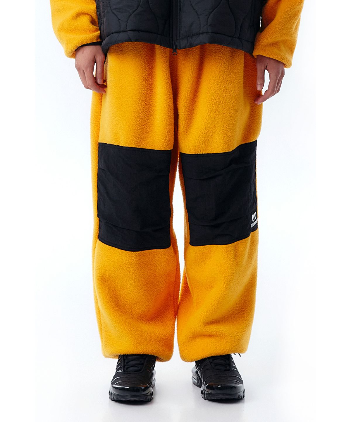 오픈야드(오와이)(OPENYARD(OY)) B.S FLEECE PANTS-BLACK/YELLOW