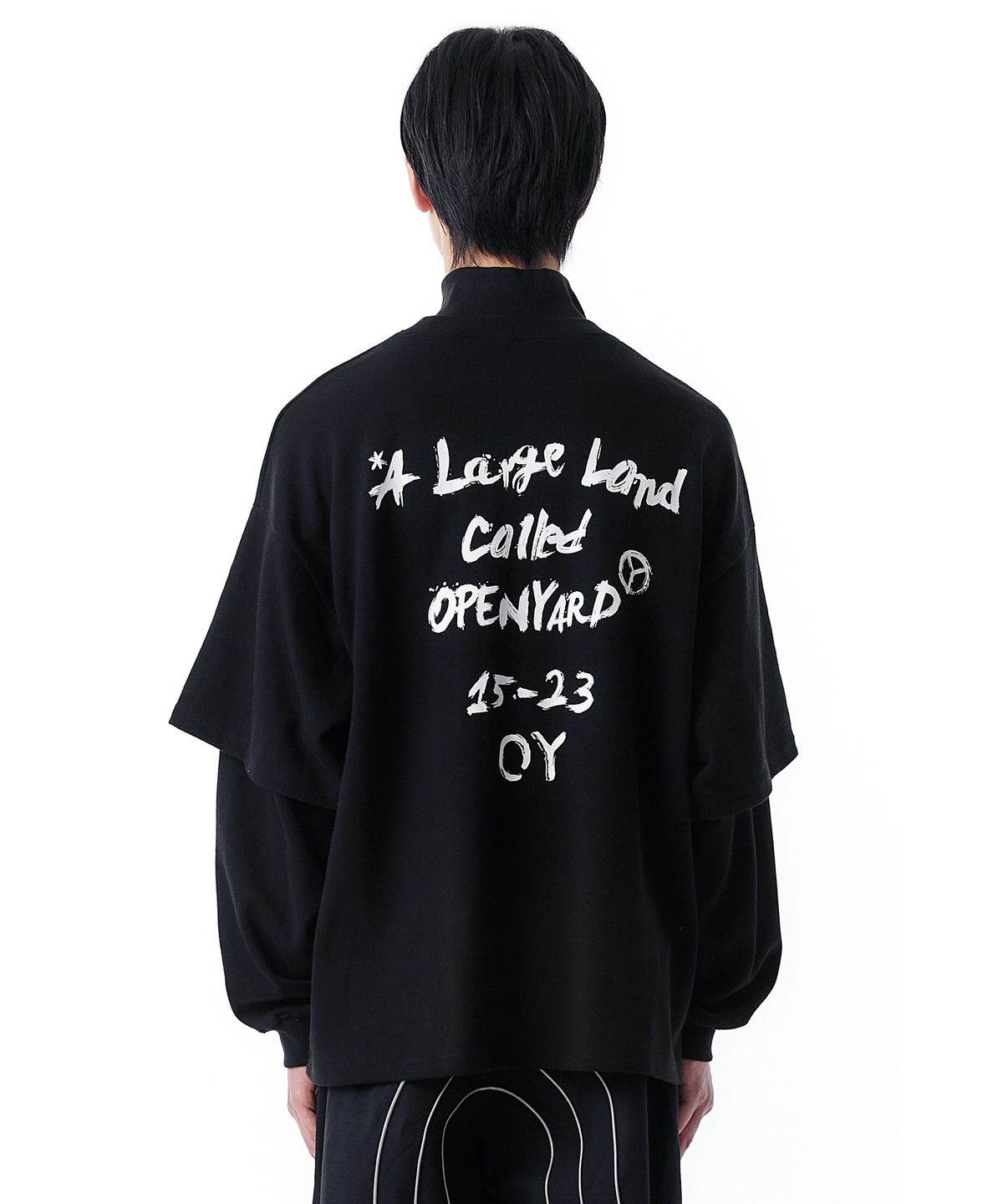 오픈야드(오와이)(OPENYARD(OY)) L.T ZIPPER POLA LONG SLEEVE-BLACK