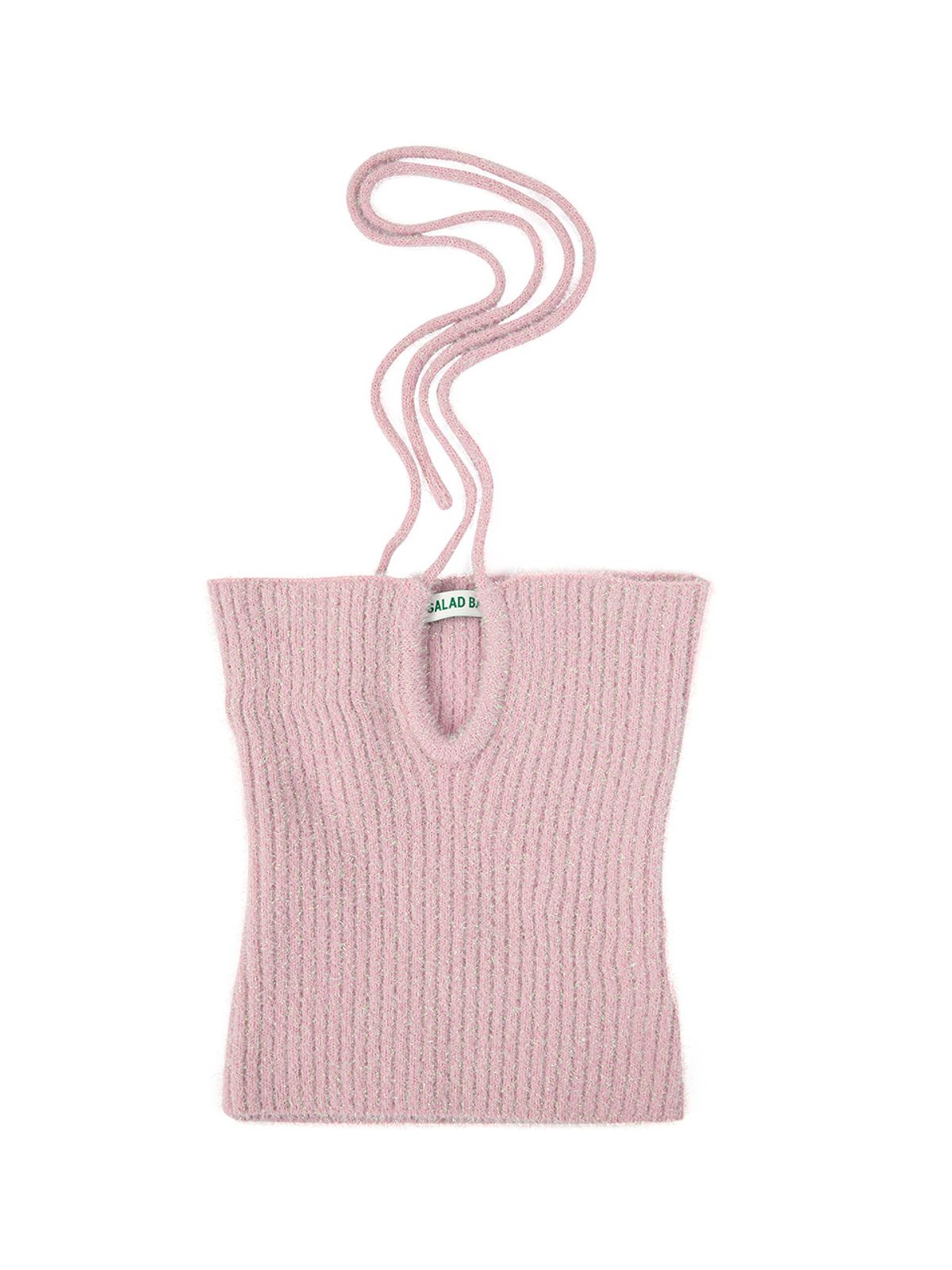 샐러드바구니(SALAD BAGUNI) Metalic Halter Neck String Top_pink