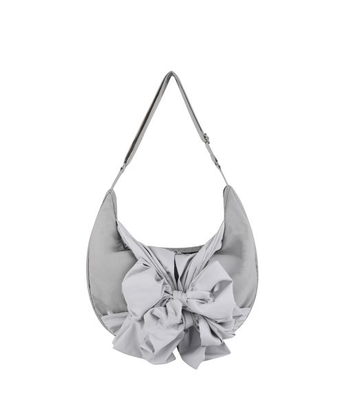 Knotted Shoulder Bag (Nylon-Silver)