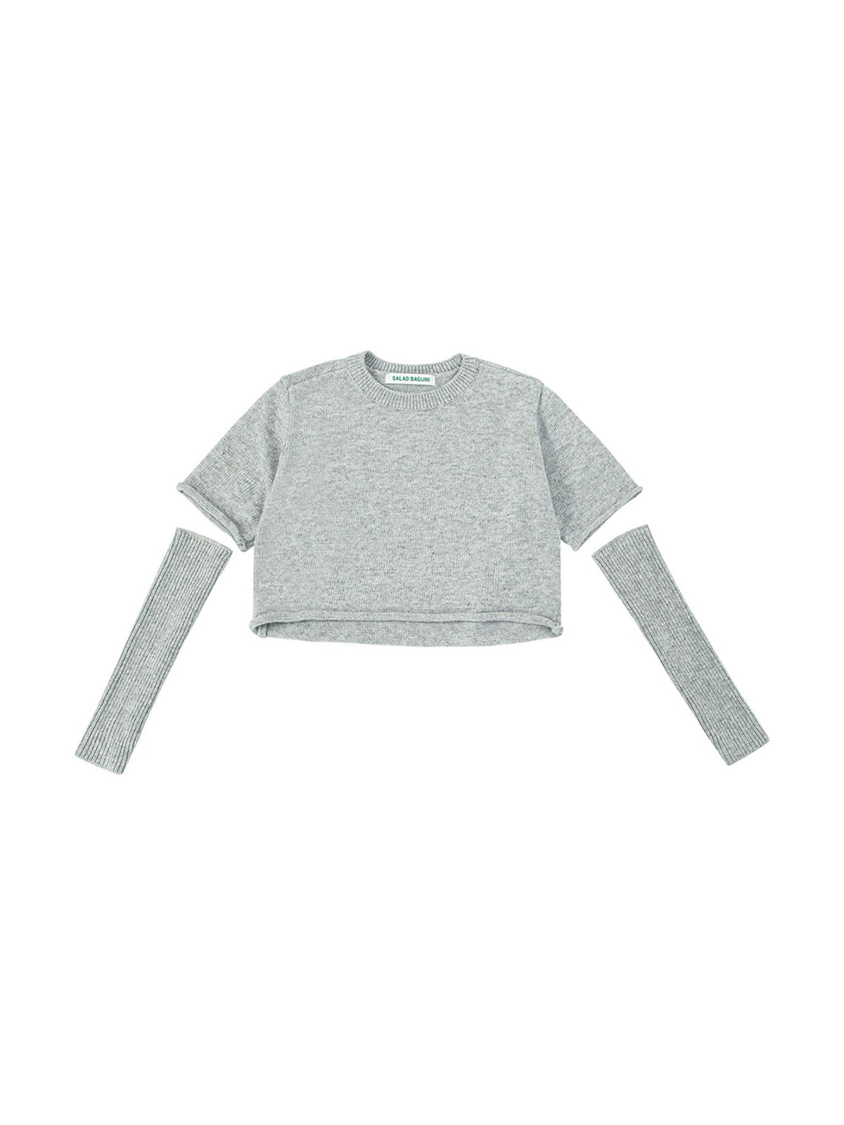 샐러드바구니(SALAD BAGUNI) Half Sleeve Pullover With Warmer_gray