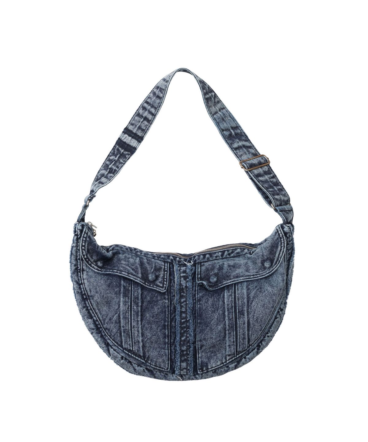 이우가마카라스(IUGAMAKARAS) Washed Denim Shoulder Bag (Blue)