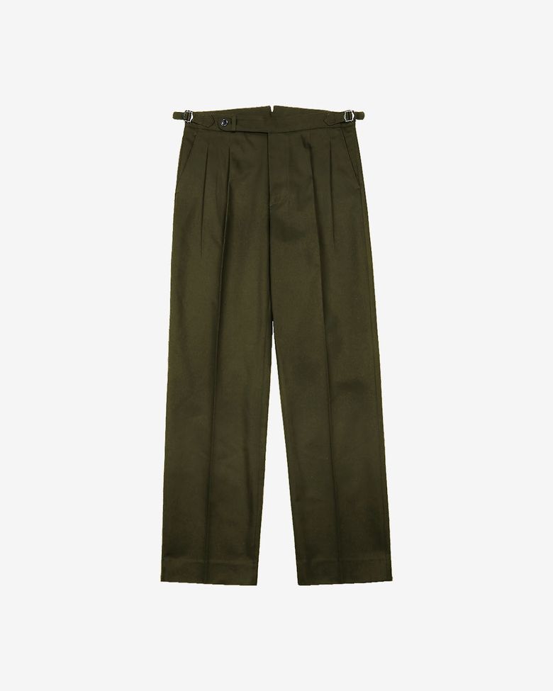 Reve Cotton Washed Trousers (Khaki)