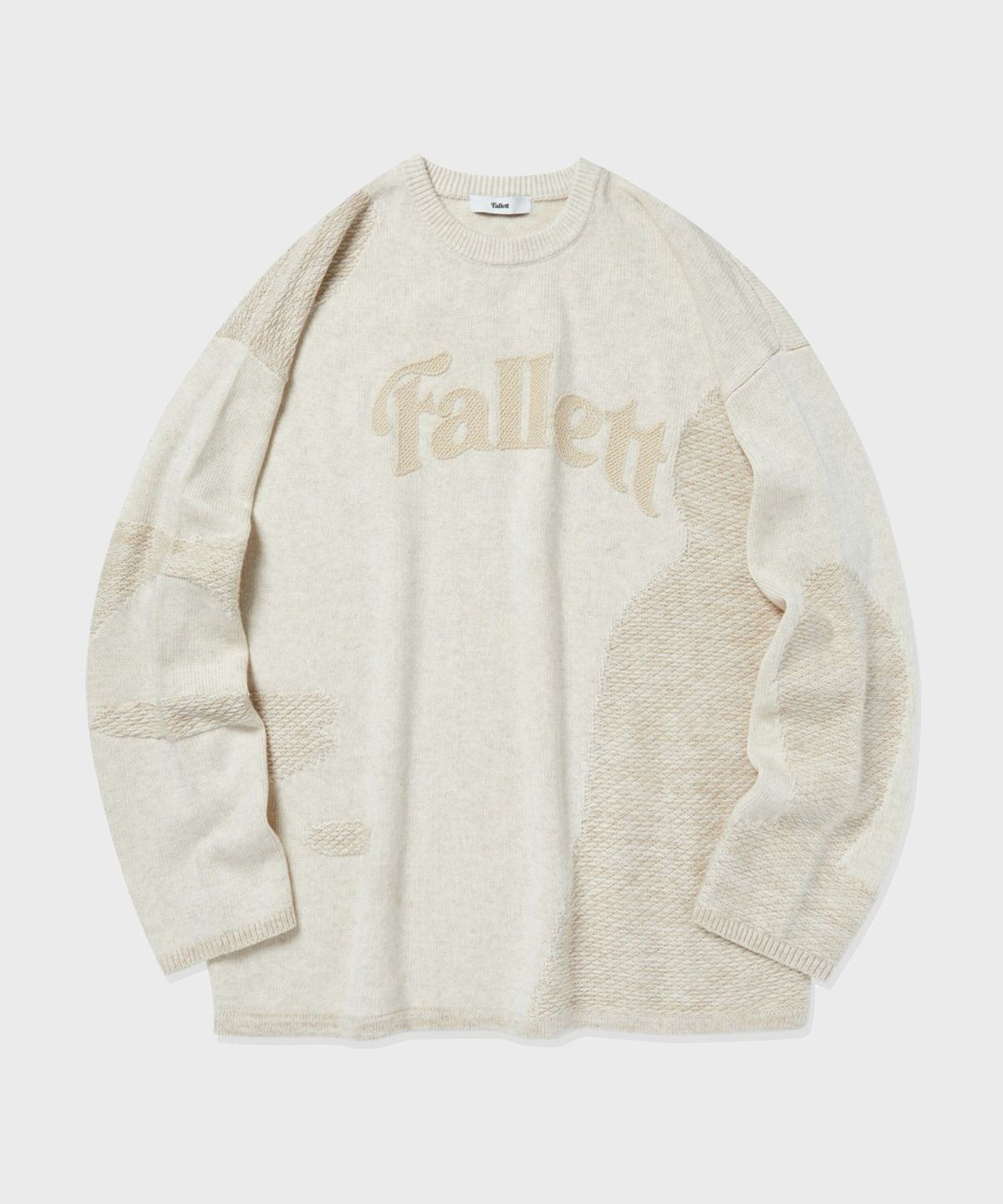 팔렛(FALLETT) 아치 로고 자가드 니트 아이보리