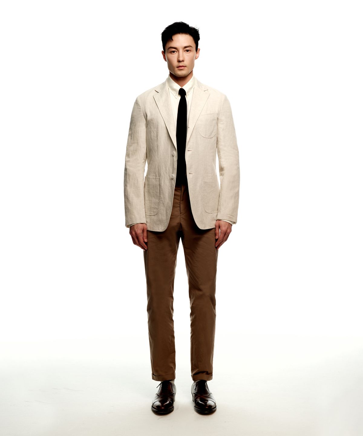 소루(SOLEW) 린넨 블렌드 아웃 포켓 자켓_라이트베이지