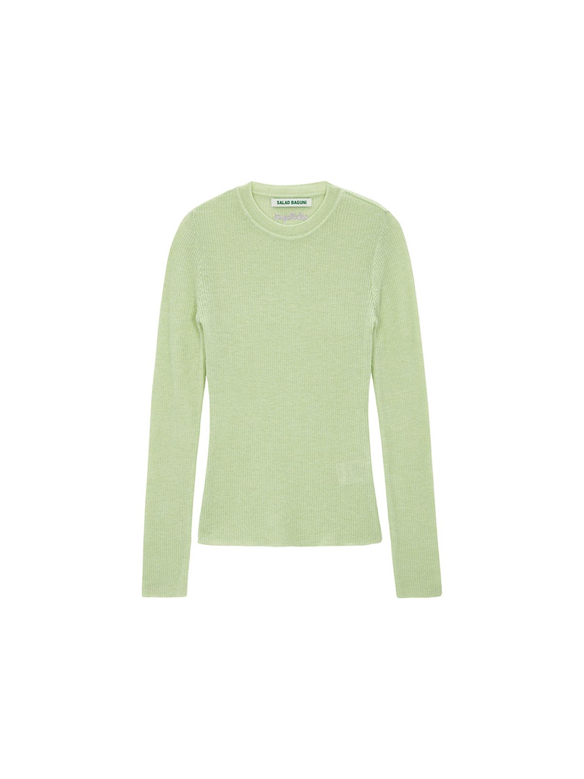 샐러드바구니(SALAD BAGUNI) Mohair Ribbed Round Pullover_mint