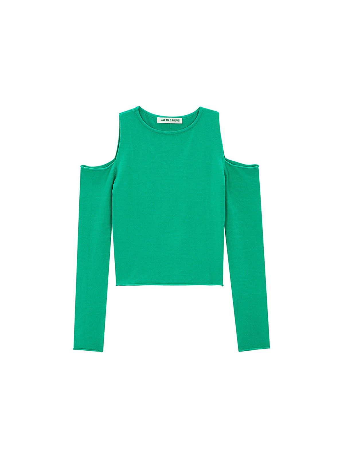 샐러드바구니(SALAD BAGUNI) Compact Off-Shoulder Pullover_green