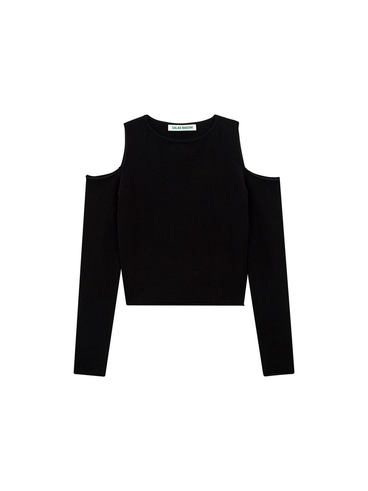 샐러드바구니(SALAD BAGUNI) Compact Off-Shoulder Pullover_black