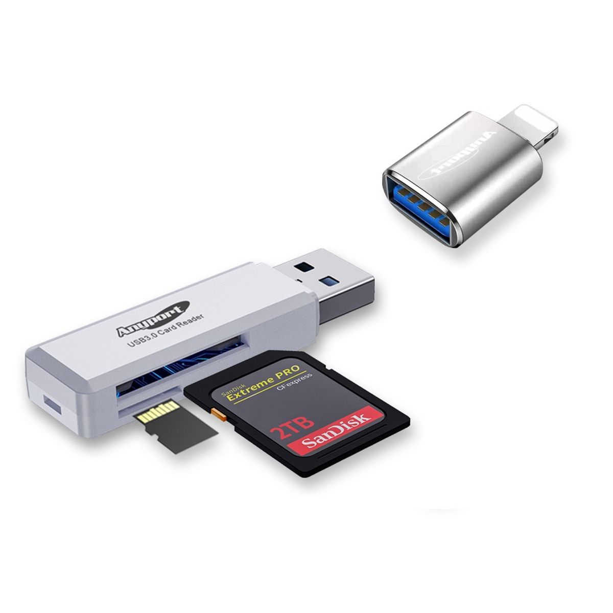 애니포트(ANYPORT) USB 3.0 OTG 카드리더기 Micro SD/ SDXC / SDHC AP-U30W