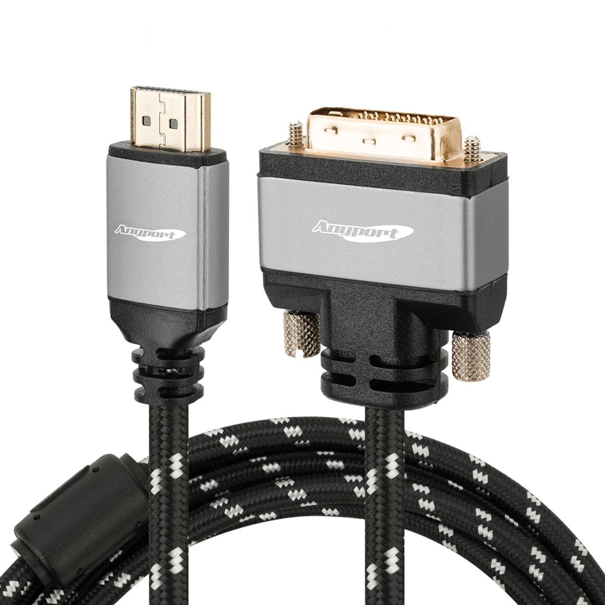 애니포트(ANYPORT) HDMI to DVI-D 양방향 케이블 모니터 연결 선 1.2M