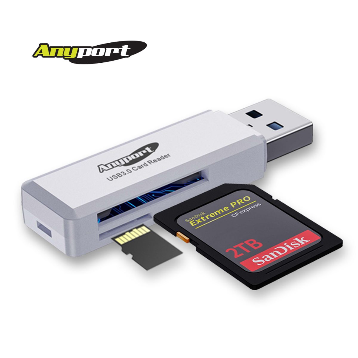 애니포트(ANYPORT) USB 3.0 블랙박스 SD 카드 멀티 리더기 AP-U30W