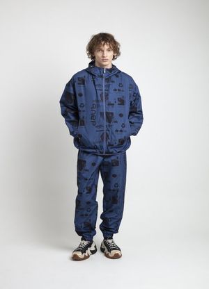 유니 AOP 우븐 셋업 상의 _ NAVY