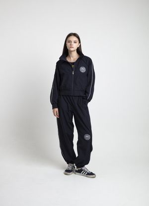 여성 우븐 셋업 팬츠_NAVY