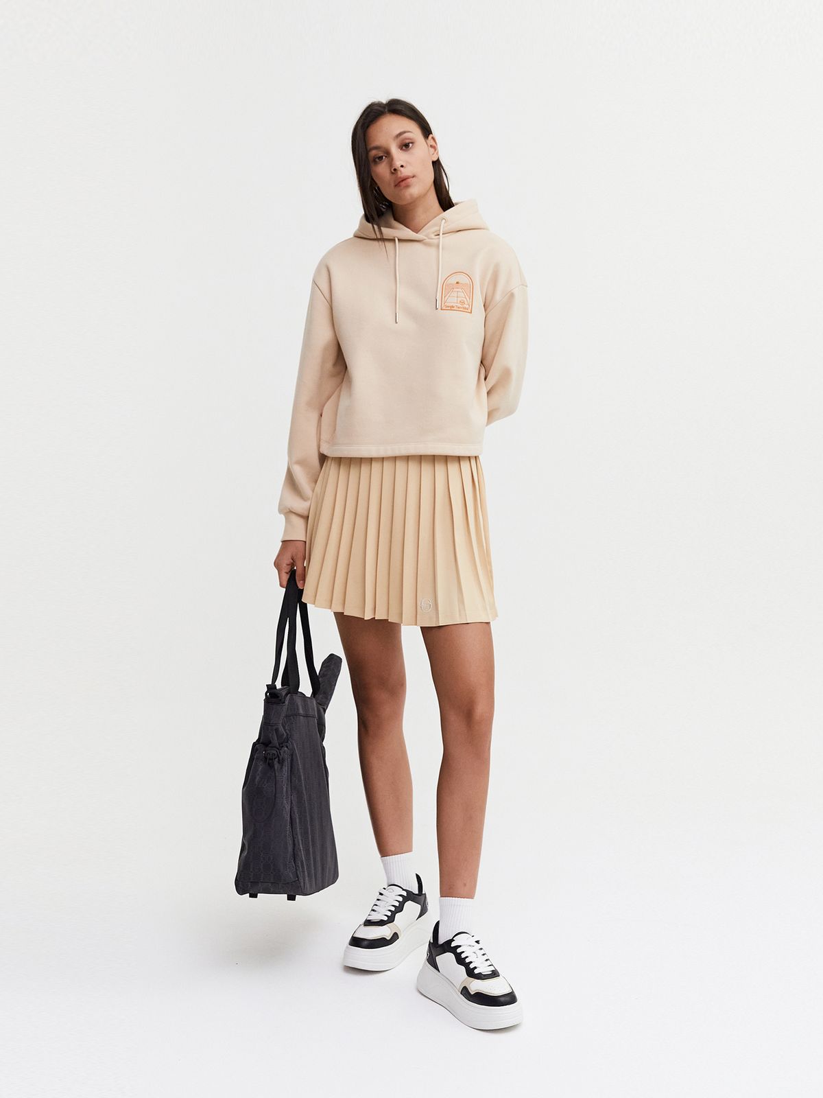 세르지오 타키니(SERGIO TACCHINI) W MC 아트웍 기모 후디 (Beige)