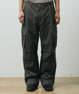 코튼 나일론 밀 팬츠_그레이