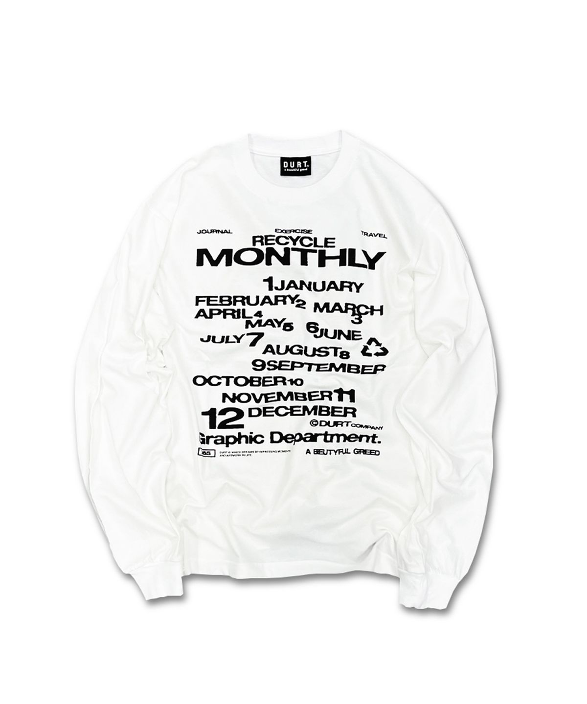 더트(DURT) MONTHLY LONG SLEEVE TEE (WHITE)