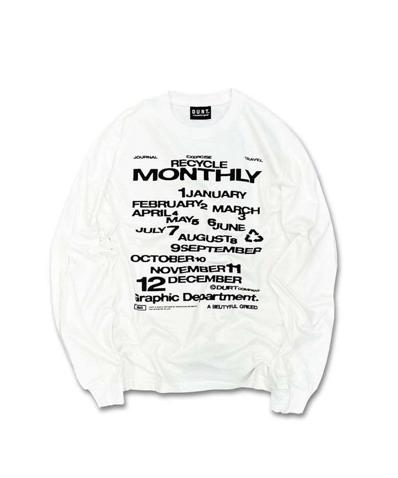 MONTHLY LONG SLEEVE TEE (WHITE)