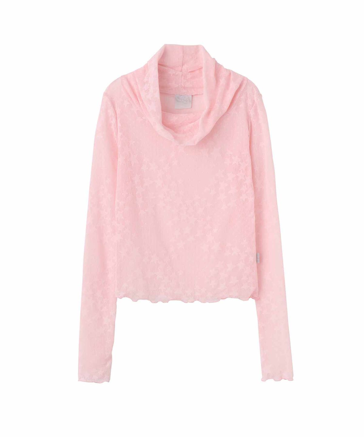 스컬프터(SCULPTOR) Star Shirring Turtleneck Baby Pink
