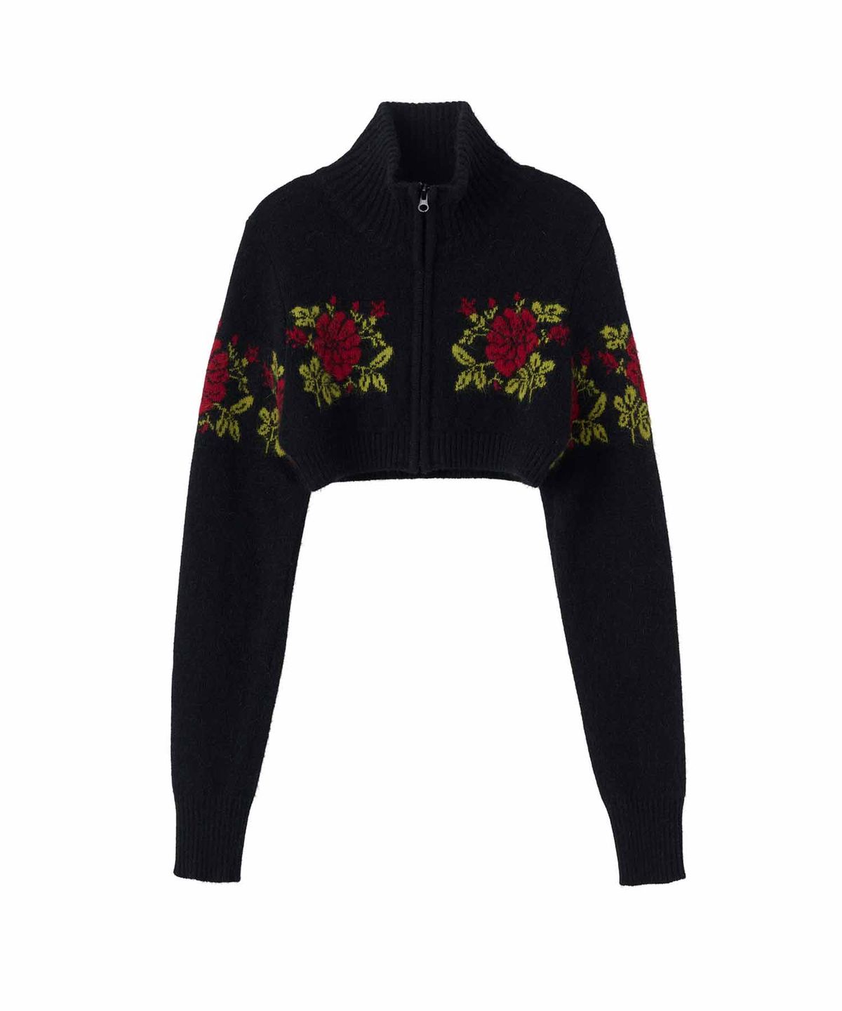 스컬프터(SCULPTOR) Angora Underboob Zip-Up Black