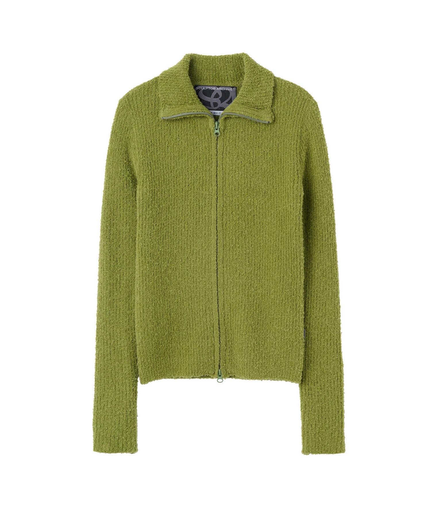 ★SCULPTOR★ Boucle Knit ZipUp Avocado SC23A215GR MUSINSA | SCULPTOR Boucle Knit Zip-Up Avocado