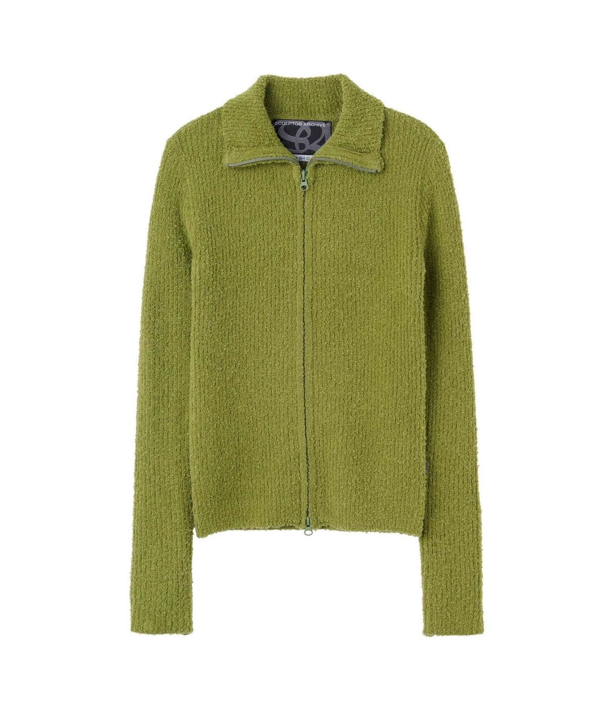 스컬프터(SCULPTOR) Boucle Knit Zip-Up Avocado