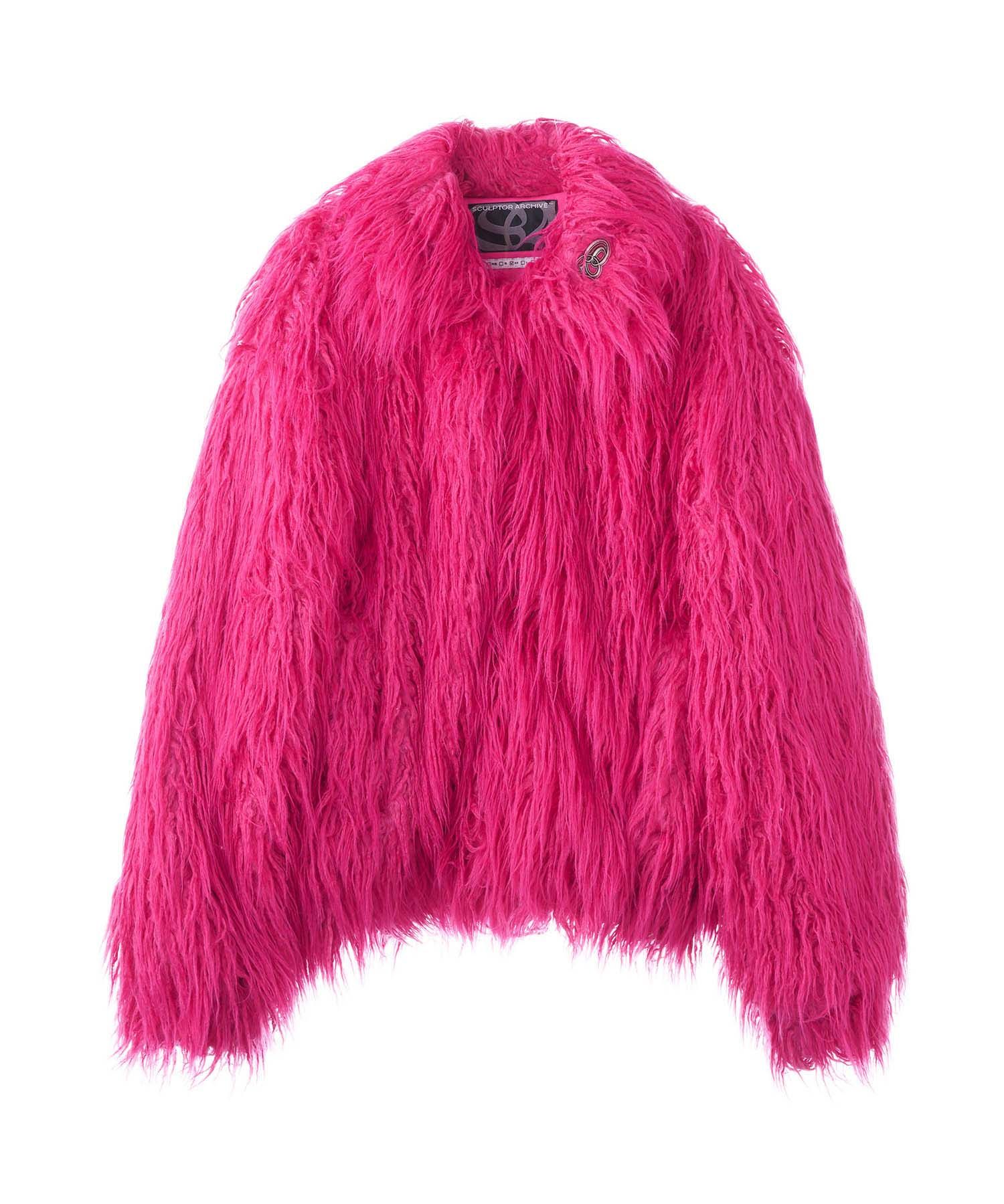 【SCULPTOR】Faux Mongolian Shoulder Bag Fuchsia FINILUO Furry Crossbody Bag Real Curly Mongolian Fur Purse