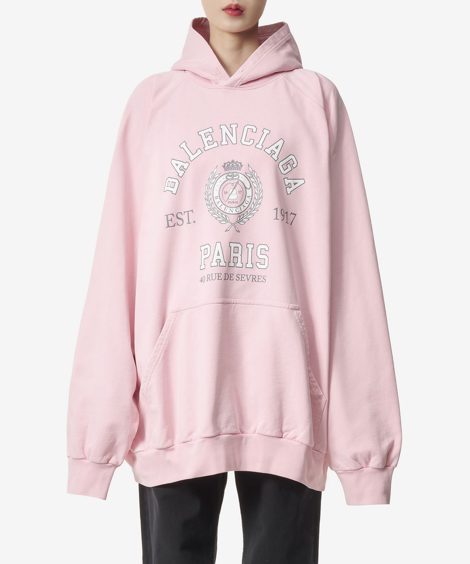 MUSINSA公式 | BALENCIAGA カレッジ1917ロゴフードパーカー - ピンク 
