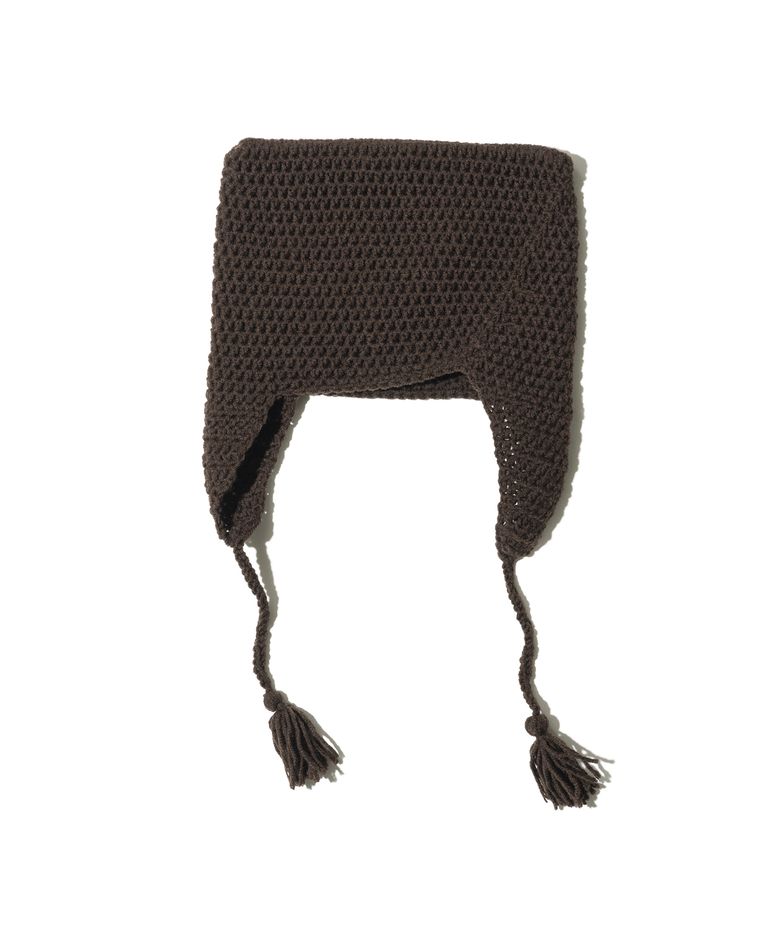 HANDCRAFT CAT EARFLAP BROWN