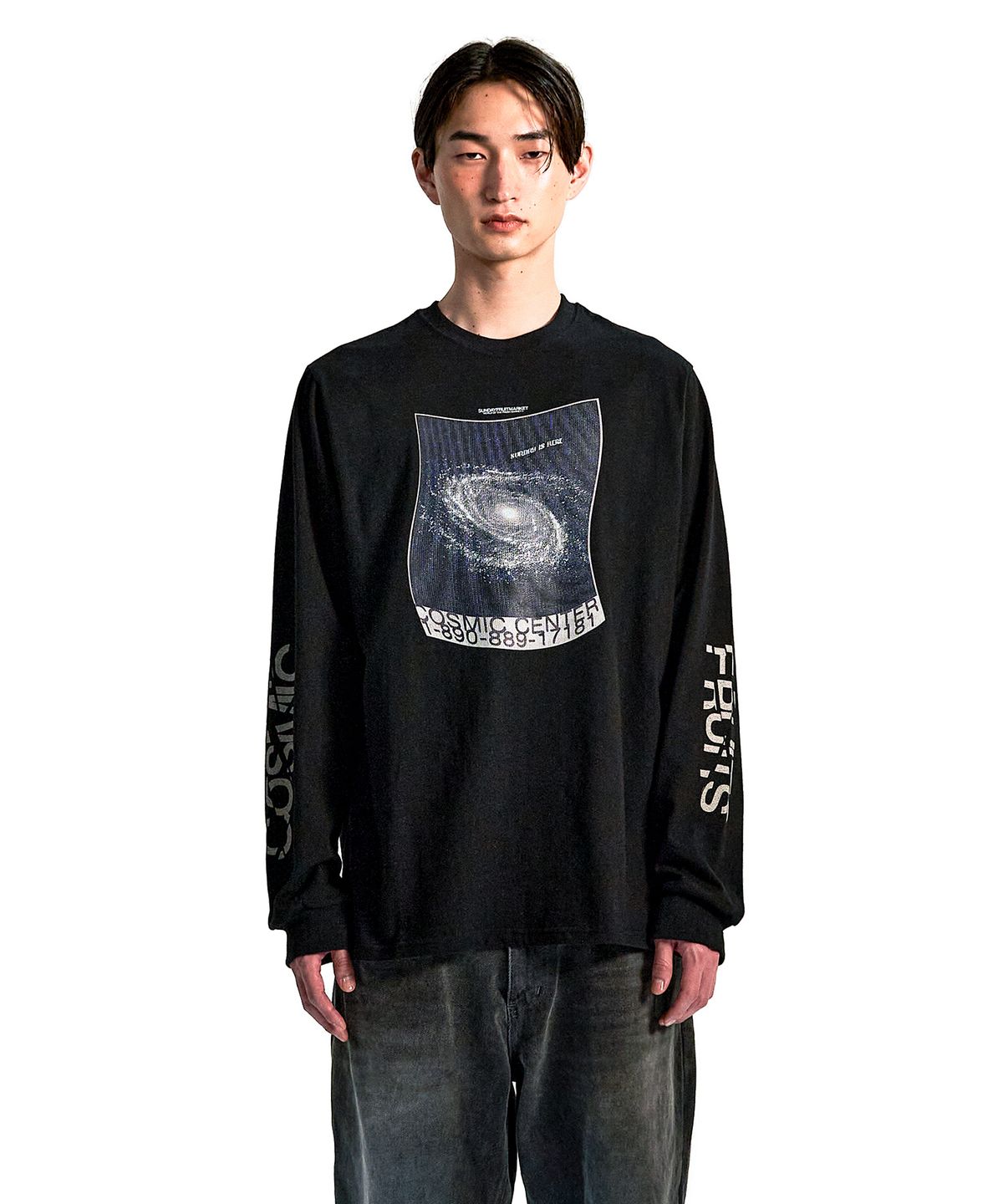 선데이후르츠마켓(SUNDAY FRUIT MARKET) COSMIC CENTER LS TEE BLACK