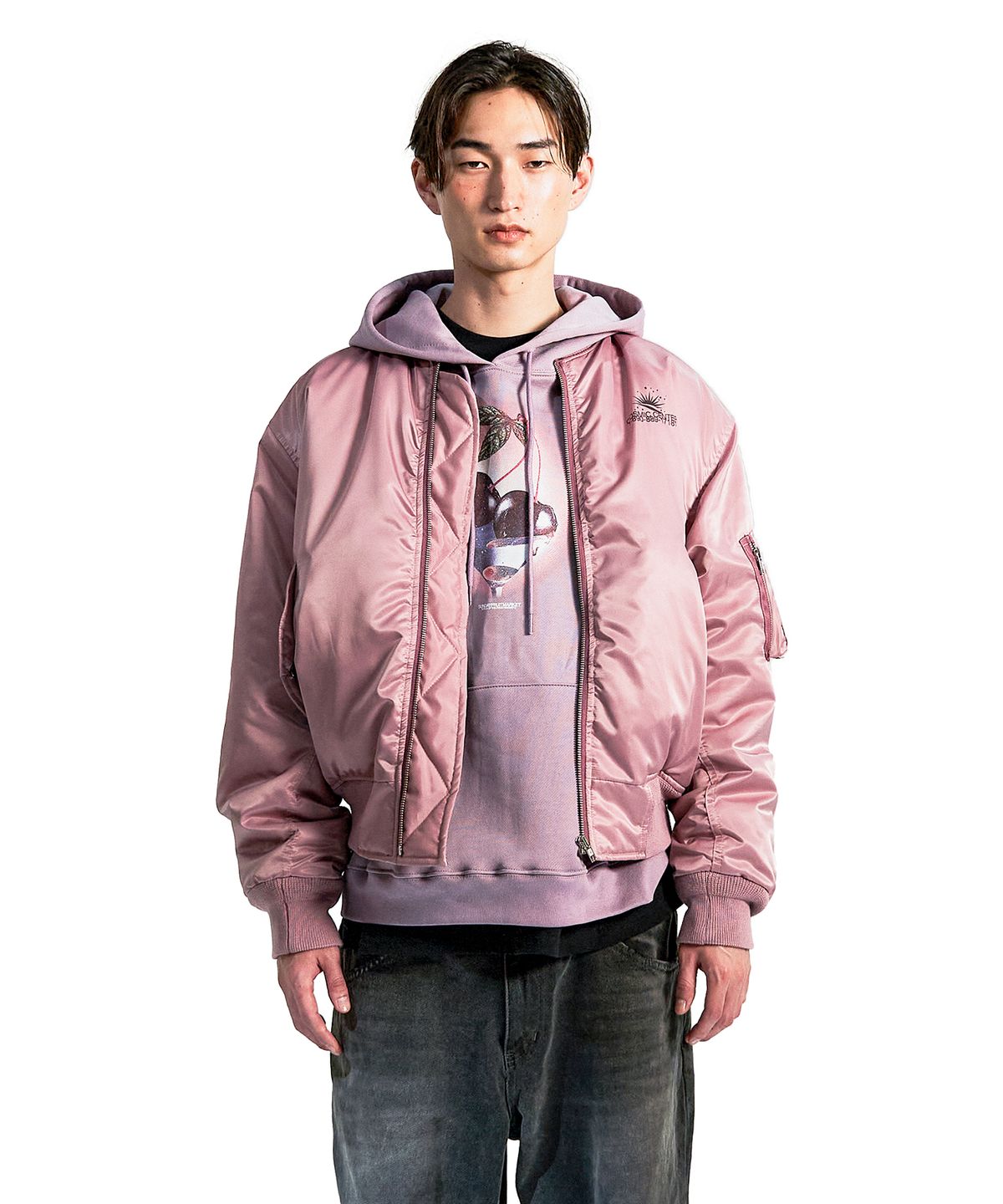 선데이후르츠마켓(SUNDAY FRUIT MARKET) SUNDAY COSMIC BOMBER JACKET PINK