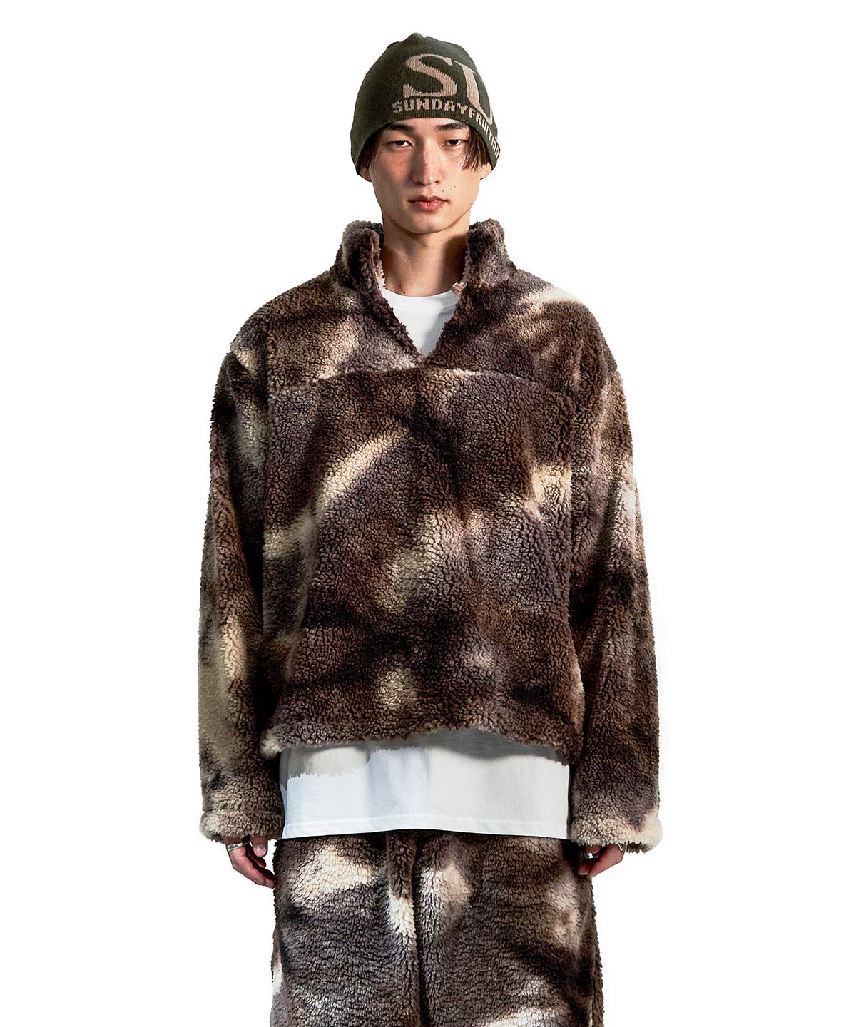 선데이후르츠마켓(SUNDAY FRUIT MARKET) SHERPA PULLOVER BROWN