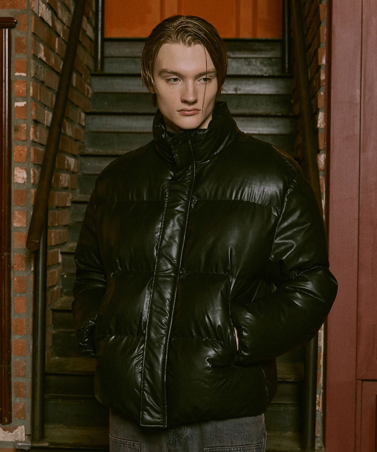 나우앤투모로우(NOWANDTOMORROW) LEATHER PUFFER JUMPER [2 COLOR]