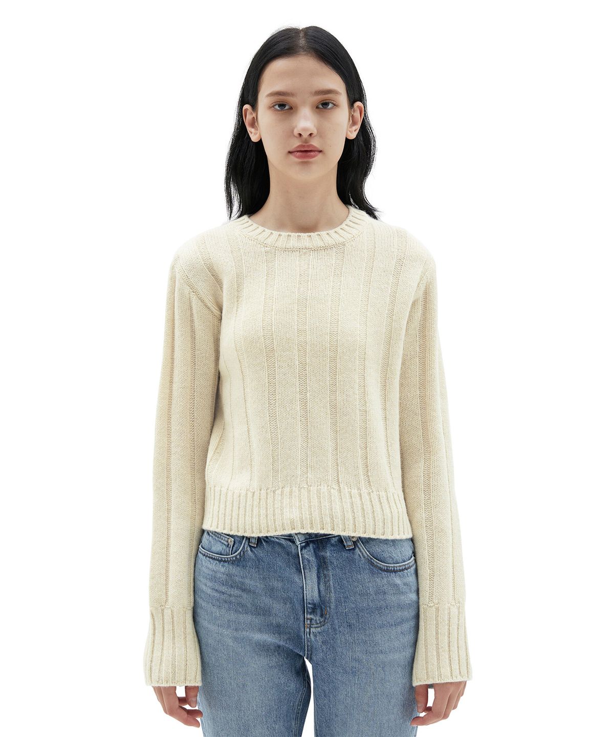 브라운야드(BROWNYARD) 22fw W 크루넥 스웨터, 레몬