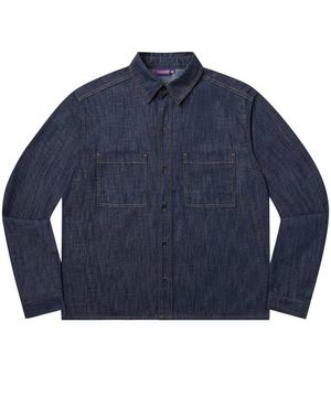 [여름][논페이드] 투 포켓 데님 워크 셔츠 긴팔 - 딥블루