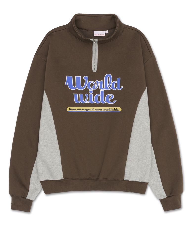 WORLDWIDE HALF ZIP UP BROWN (AM2DFUM481A)