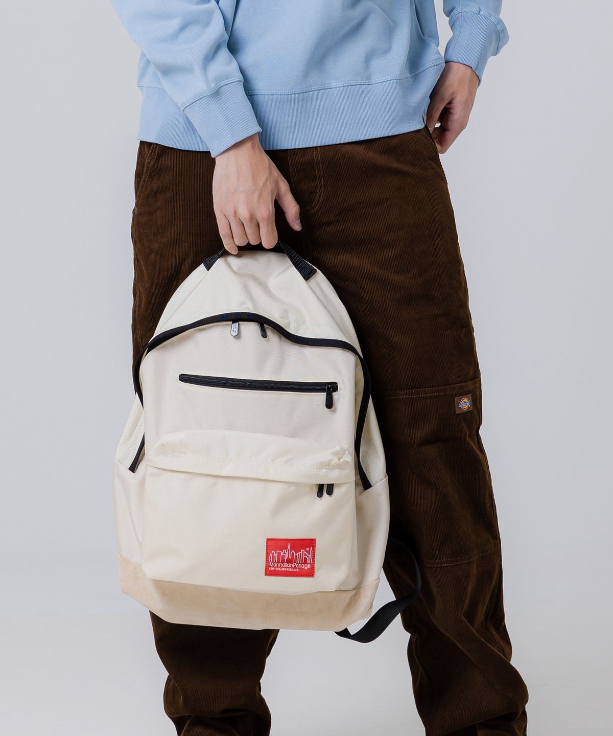맨하탄 포티지(MANHATTAN PORTAGE) 1211 빅애플 백팩 L IVORY 스웨이드