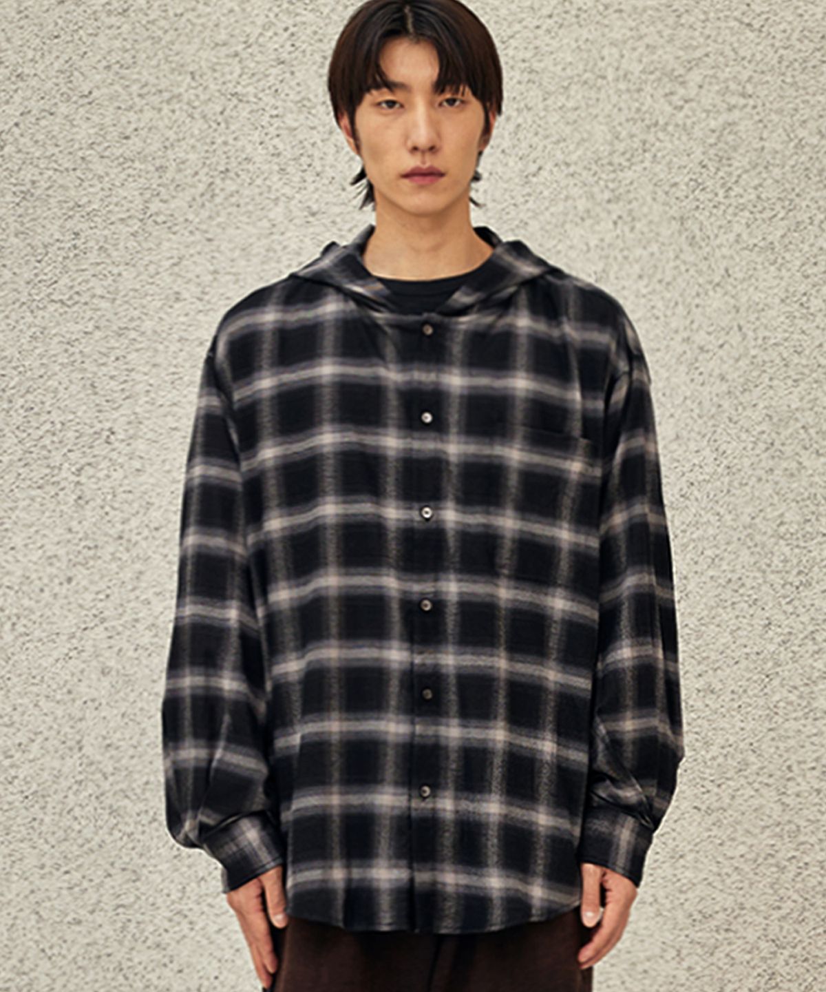 발루트(BALLUTE) BYWAY HOODED SHIRTS (BLACK OMBLE)