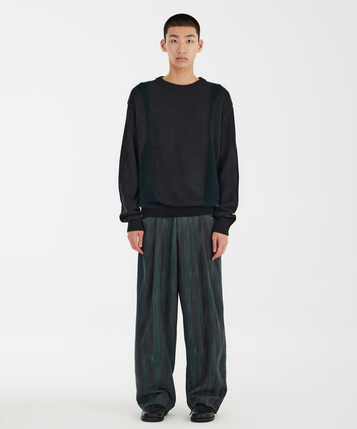 유스(YOUTH) Curved Angora Knit - Deep Green