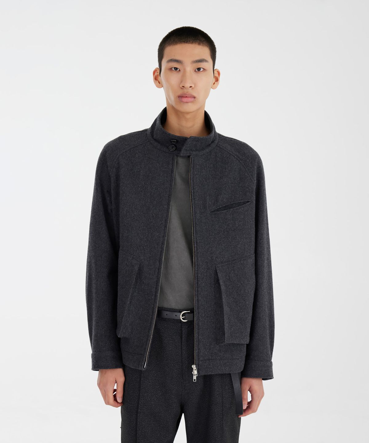 유스(YOUTH) Harrington Jacket - Charcoal Grey