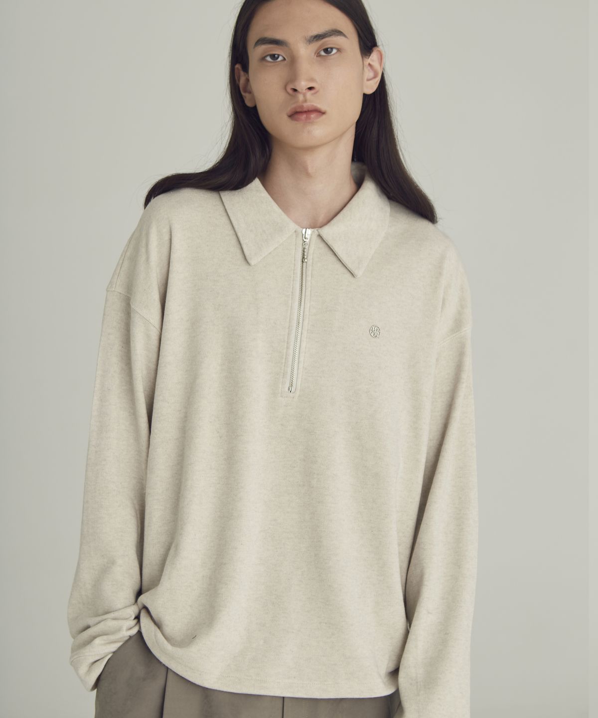 모스(MOTH) 앙고라 집업 풀오버_아이보리