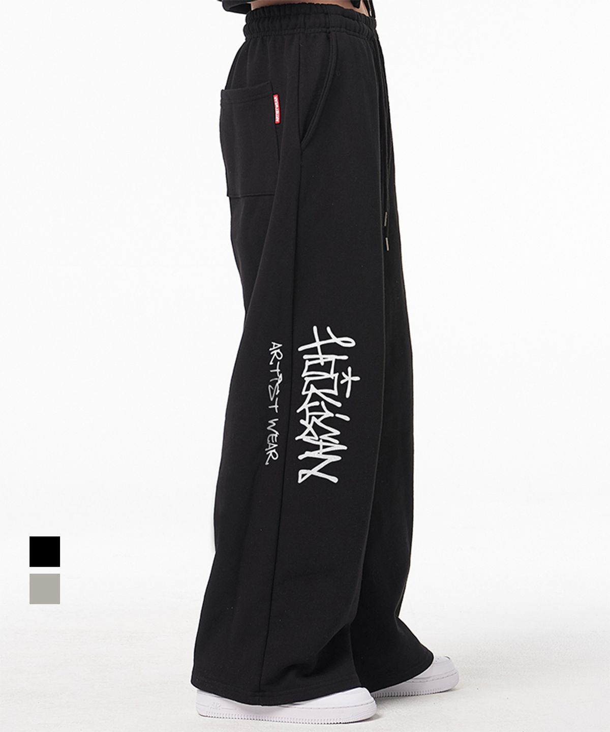 아티스트웨어(ARTISTWEAR) [ATW x HOOLIGAN] 로고 와이드밴딩 팬츠