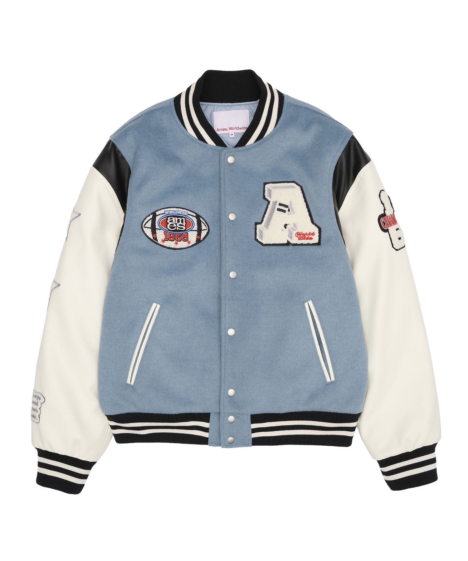 ★AMES-WORLDWIDE★FOOTBALL VARSITY JACKET BLUE★正規品/人気 MUSINSA | AMES-WORLDWIDE FOOTBALL VARSITY JACKET BLUE