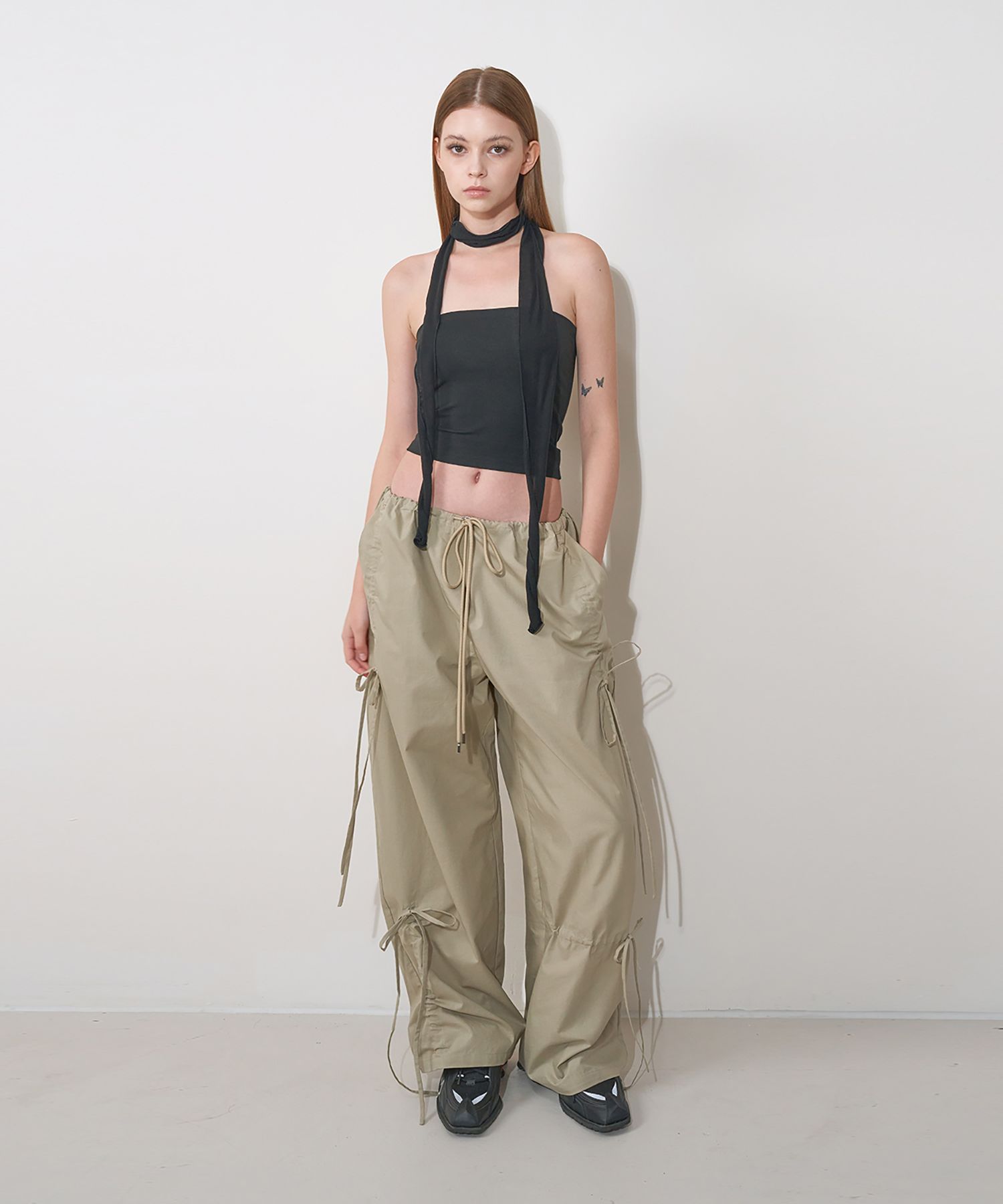 パンツ ribbon pants ! khaki ribbon pants ! khaki