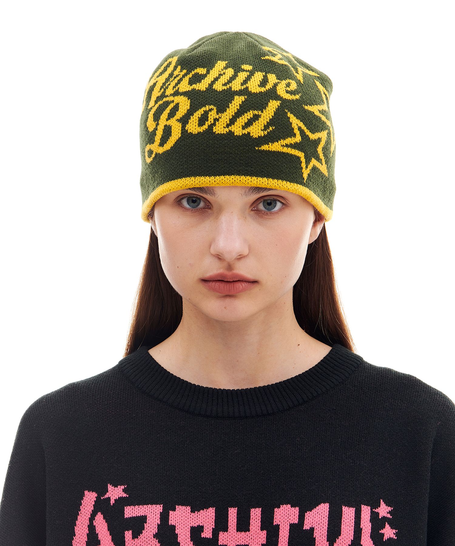 ニットキャップ・ビーニー [ARCHIVE BOLD] AB STAR BEANIE (CHARCOAL) AB STAR BEANIE (CHARCOAL) - ARCHIVE BOLD | 60% - Asian