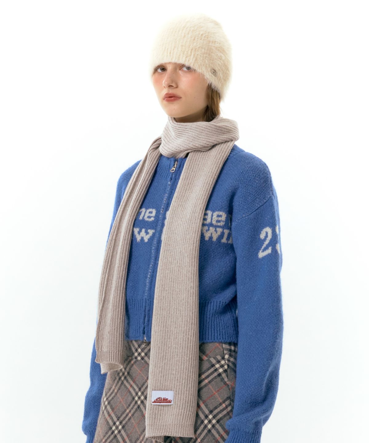 아메스 월드와이드(AMES-WORLDWIDE) TWOTONE MUFFLER IVORY (AM2DFUAB70A)